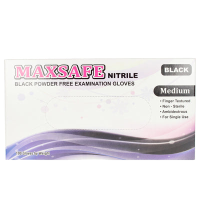 Maxsafe nitriilikäsineet koko m #musta 100 kpl - MAXSAFE
