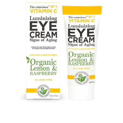 Vitamin c heleyttävä silmänympärysvoide luomu sitruuna & vadelma 30 ml - THE CONSCIOUS