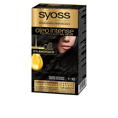 Oleo intense ammoniakiton hiustenvärjäys #1.10-intensiivinen musta 5 kpl. - SYOSS