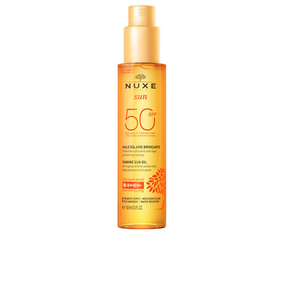 Nuxe sun rusketusöljy kasvoille ja vartalolle spf50 150 ml - NUXE