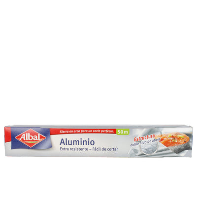 Papel aluminio erittäin kestävä helppo leikata 50 metriä - ALBAL