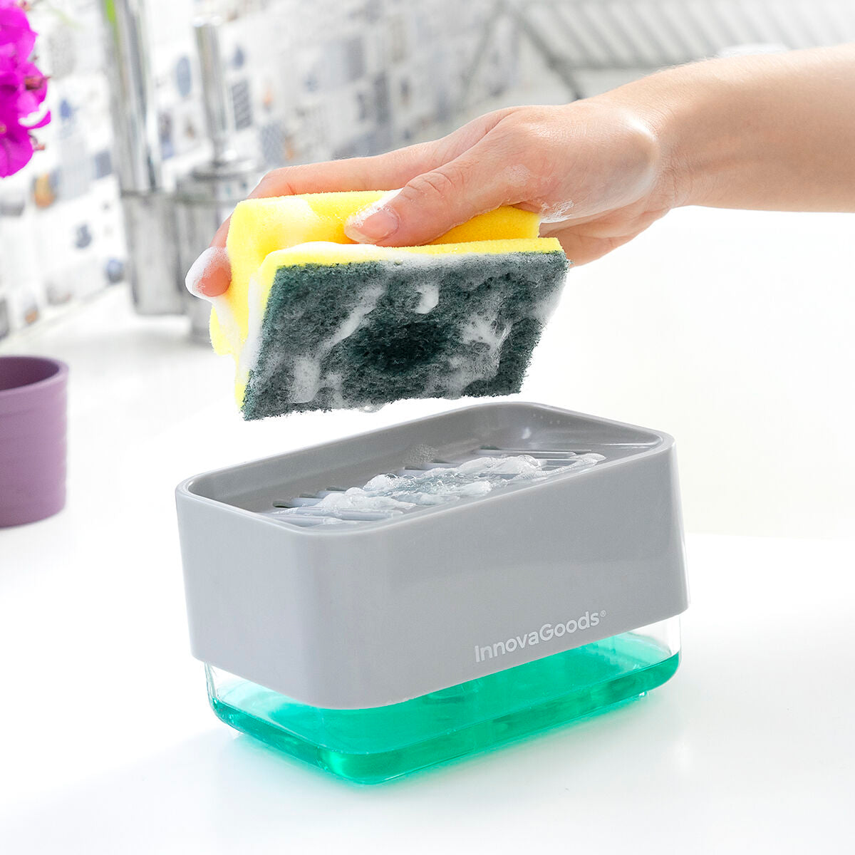 InnovaGoods 2-in-1 Pesuaineannostelija Keittiöön