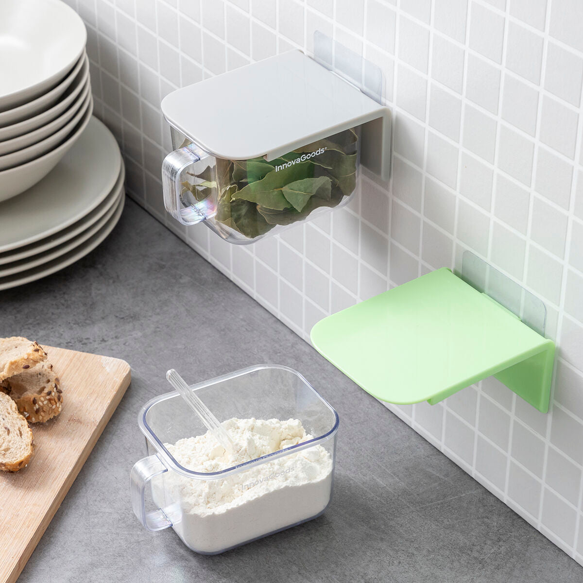 InnovaGoods Irrotettavat Keittiörasiat Tarrakiinnityksellä, 2 kpl