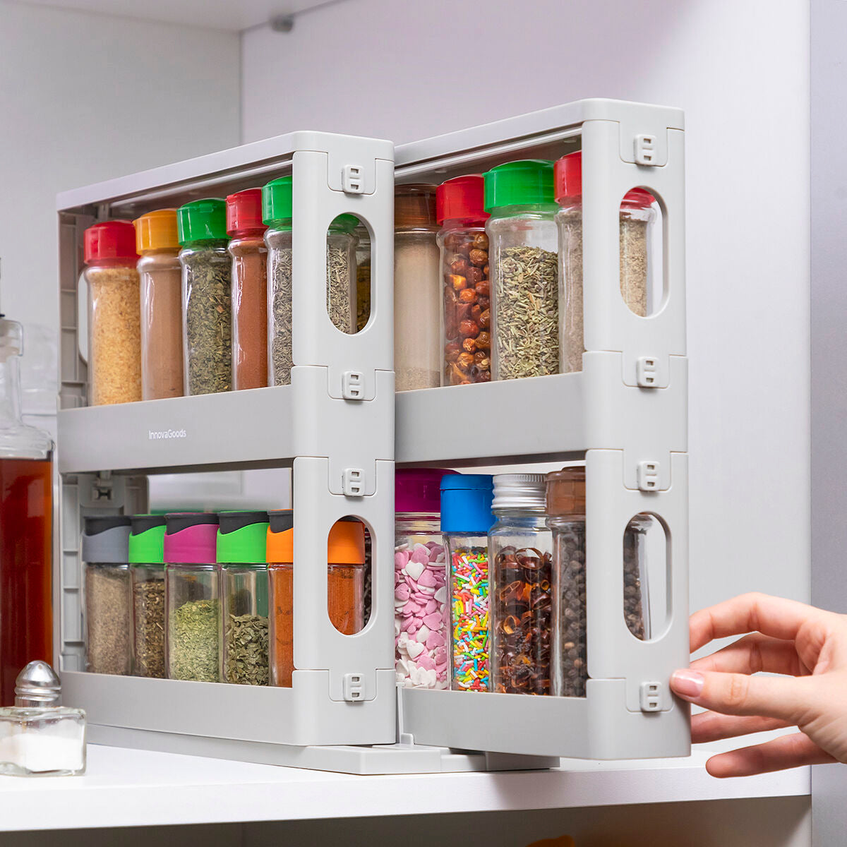 InnovaGoods liukuva ja kääntyvä maustejärjestelijä
