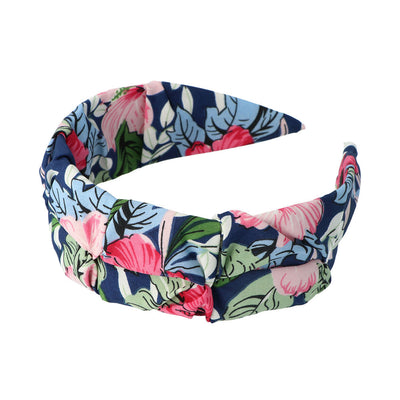 Headband kukallinen kangas sinisellä taustalla 1 kpl - INCA