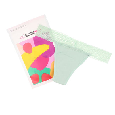 Kiwitas thong lace kuukautisalushousut vihreä #m 1 kpl - PLATANOMELÓN
