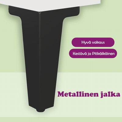 Valkoinen yöpöydät metallijaloilla Frank 40x30x50cm (2 kpl)