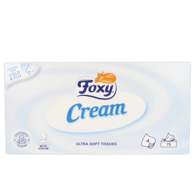 Facial cream herkkäihoiset nenäliinat 75 kpl - FOXY
