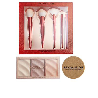 Highlighters & brushes lot 3 kpl - REVOLUTION MAKE UP