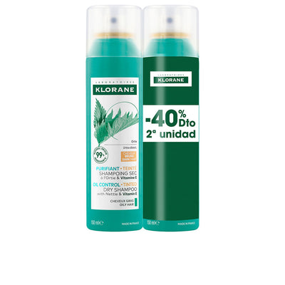 A La Ortiga Sebum-Regulating Dry Shampoo For Brown/Dark Hair Pack 2 X 150 Ml