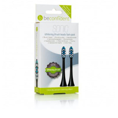 Sonic toothbrush heads whitening black setti 2 kpl - BECONFIDENT