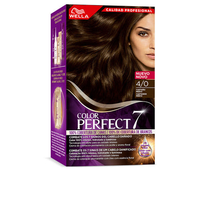 Wella color perfect 7 100% harmaan peiton #4/0-keskiruskea - WELLA COLOR PERFECT 7