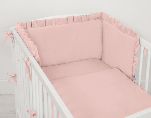 My Sweet Baby - Universaali pinnasängyn reunapehmuste röyhelöllä pastellinvaaleanpunainen