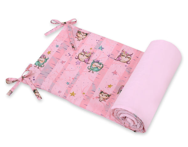 Bobono - Yleispuskuri pinnasänkyyn - pöllöt pinkki