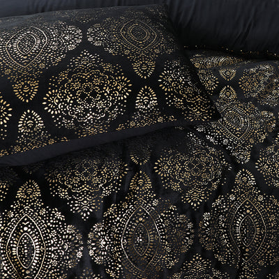Pussilakanasetti Glamour Flanel Art Foil Musta