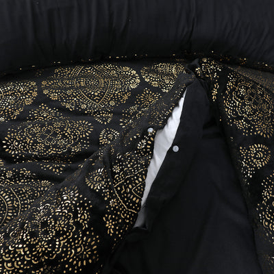 Pussilakanasetti Glamour Flanel Art Foil Musta