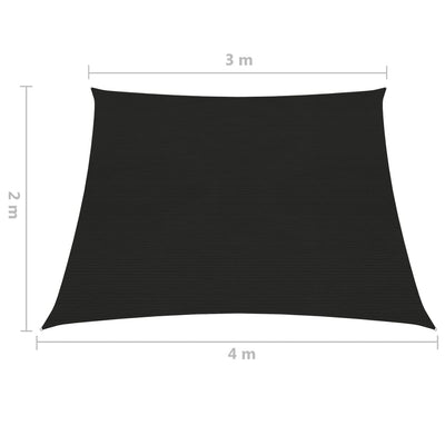 Aurinkopurje 160 g/m² musta 3/4x2 m HDPE