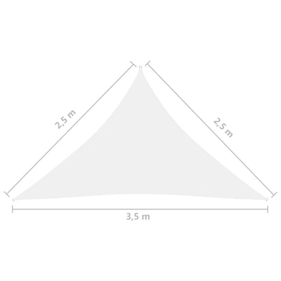 Aurinkopurje Oxford-kangas kolmio 2,5x2,5x3,5 m valkoinen