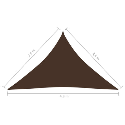Aurinkopurje Oxford-kangas kolmio 3,5x3,5x4,9 m ruskea