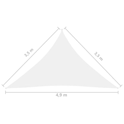 Aurinkopurje Oxford-kangas kolmio 3,5x3,5x4,9 m valkoinen