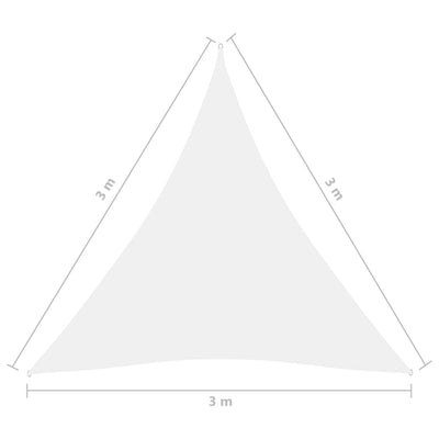 Aurinkopurje Oxford-kangas kolmio 3x3x3 m valkoinen