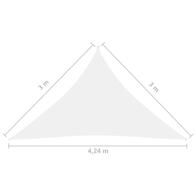 Aurinkopurje Oxford-kangas kolmio 3x3x4,24 m valkoinen