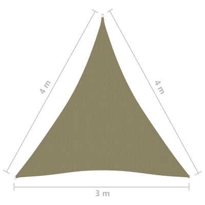 Aurinkopurje Oxford-kangas kolmio 3x4x4 m beige
