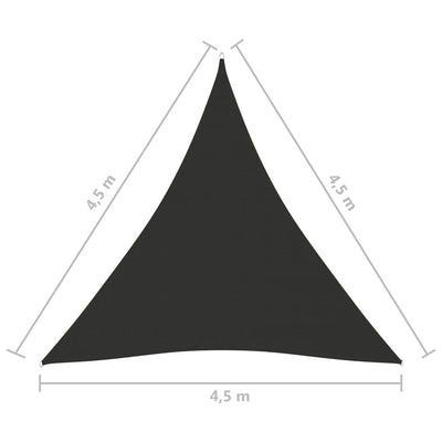 Aurinkopurje Oxford-kangas kolmio 4,5x4,5x4,5 m antrasiitti