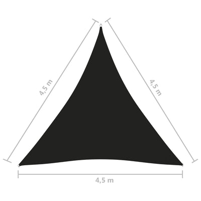 Aurinkopurje Oxford-kangas kolmio 4,5x4,5x4,5 m musta