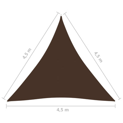 Aurinkopurje Oxford-kangas kolmio 4,5x4,5x4,5 m ruskea