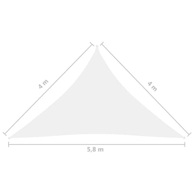 Aurinkopurje Oxford-kangas kolmio 4x4x5,8 m valkoinen