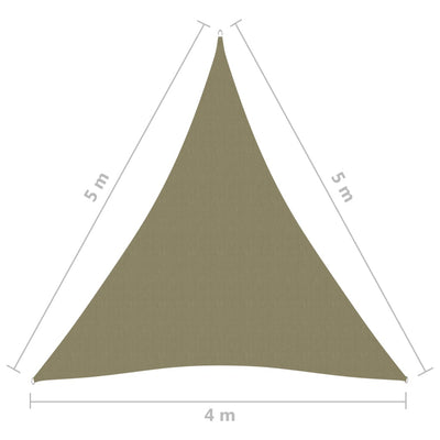 Aurinkopurje Oxford-kangas kolmio 4x5x5 m beige