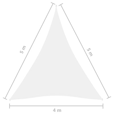 Aurinkopurje Oxford-kangas kolmio 4x5x5 m valkoinen