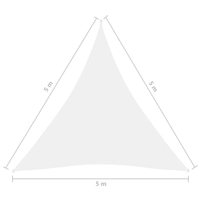 Aurinkopurje Oxford-kangas kolmio 5x5x5 m valkoinen