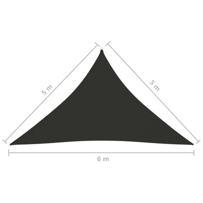 Aurinkopurje Oxford-kangas kolmio 5x5x6 m antrasiitti