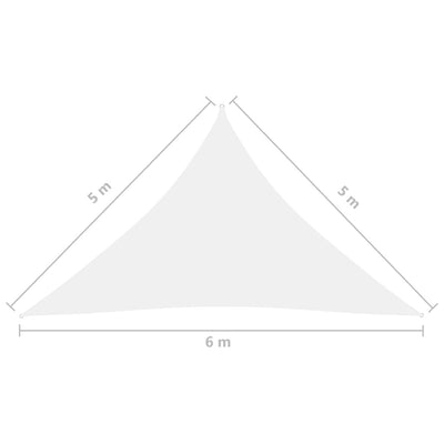 Aurinkopurje Oxford-kangas kolmio 5x5x6 m valkoinen