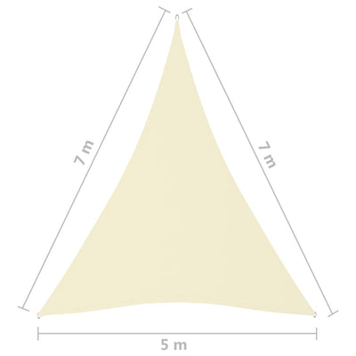 Aurinkopurje Oxford-kangas kolmio 5x7x7 m kerma