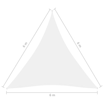 Aurinkopurje Oxford-kangas kolmio 6x6x6 m valkoinen