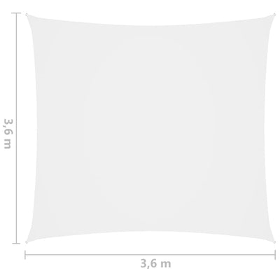 Aurinkopurje Oxford-kangas neliö 3,6x3,6 m valkoinen