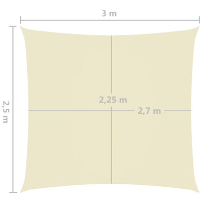 Aurinkopurje Oxford-kangas suorakaide 2,5x3 m kerma