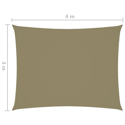 Aurinkopurje Oxford-kangas suorakaide 3x4 m beige