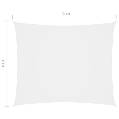 Aurinkopurje Oxford-kangas suorakaide 3x4 m valkoinen