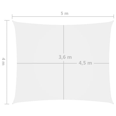 Aurinkopurje Oxford-kangas suorakaide 4x5 m valkoinen