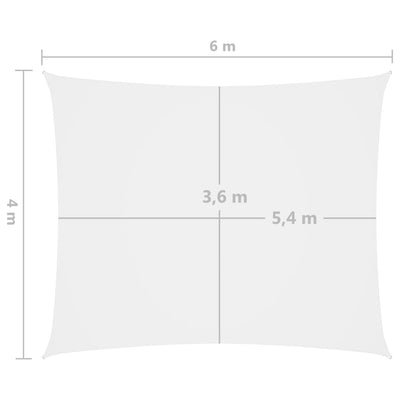 Aurinkopurje Oxford-kangas suorakaide 4x6 m valkoinen