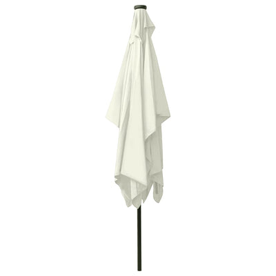 Aurinkovarjo LED-valot ja terästanko hiekka 2x3 m