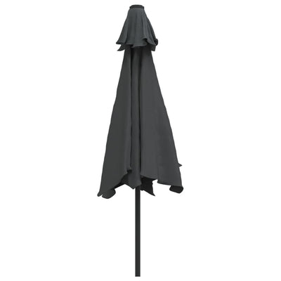 Aurinkovarjo LED-valot terästanko 300 cm antrasiitti