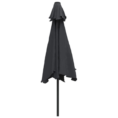 Aurinkovarjo LED-valot terästanko 300 cm musta