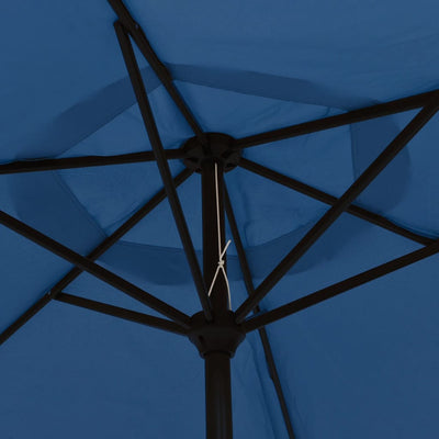 Aurinkovarjo LED-valot terästanko 300 cm taivaansininen
