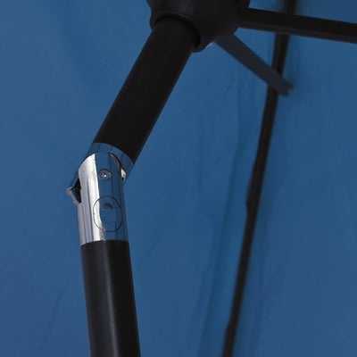 Aurinkovarjo LED-valot terästanko 300 cm taivaansininen