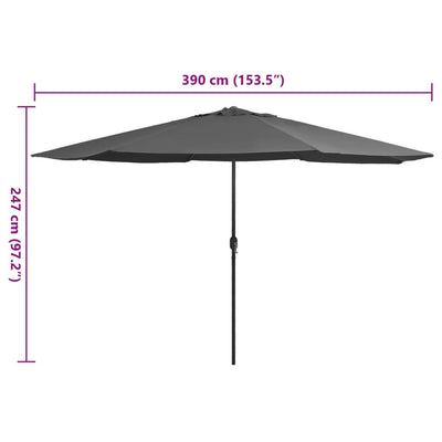 Aurinkovarjo metallirunko 390 cm antrasiitti